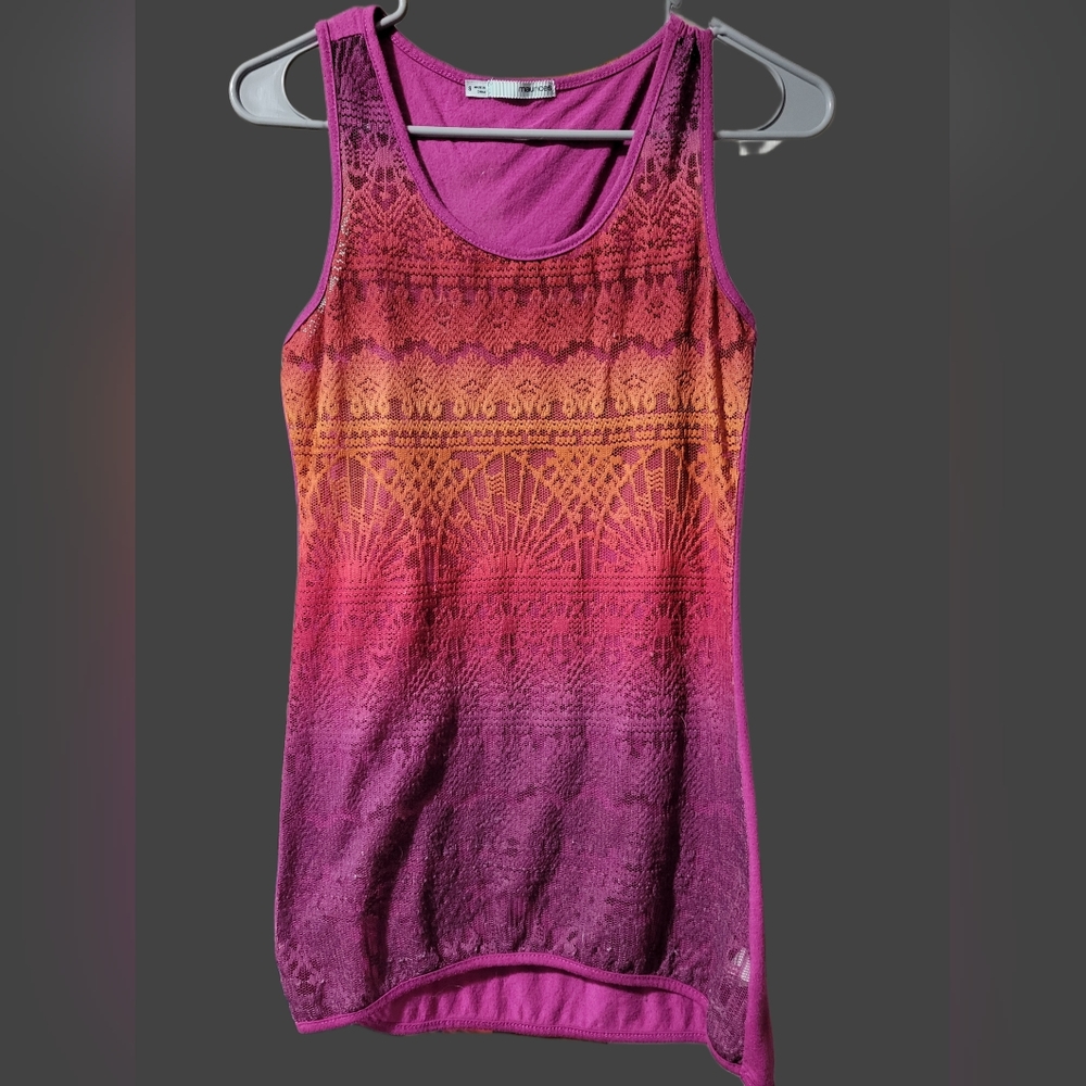 Women's Ombre style tank top. Size Small. Pink, orange and purple ombre.